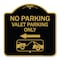 Signmission No Parking Valet Parking Only With Left Arrow With Car Tow Graphic, Black & Gold, BG-1818-23645 A-DES-BG-1818-23645 - alternate 1